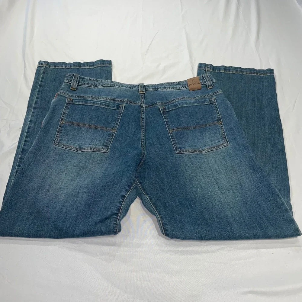 Prana Axiom Jeans Mens 36x32 Blue Organic Cotton Stretch Denim Straight Leg